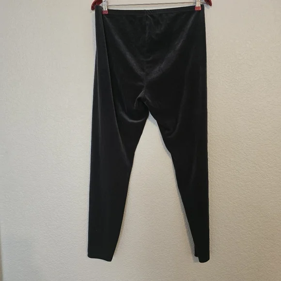 Eileen Fischer Stretch Velvet Knit Ankle Length Leggings Large Charcoal Gray - Picture 9 of 10